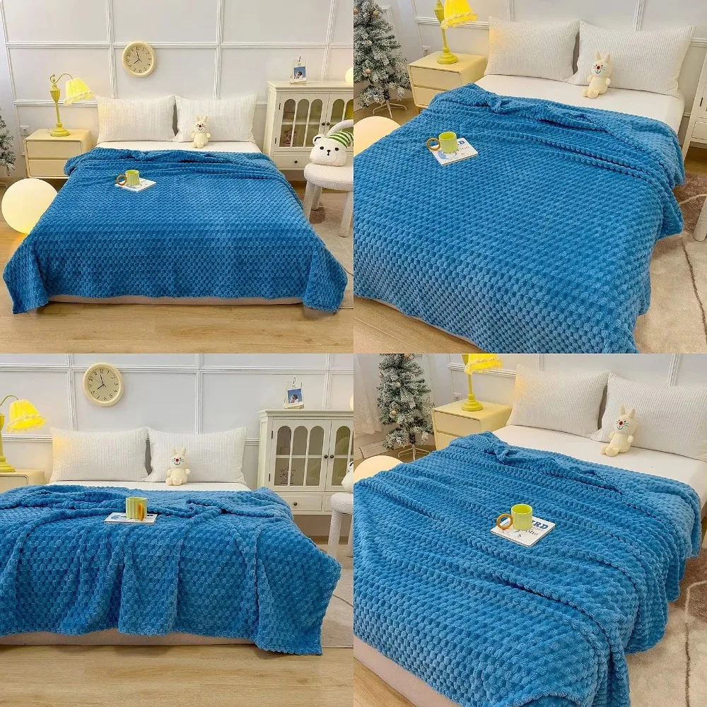 Autumn Simple Solid Golden Tortoise Velvete Blanket Soft Comfortable Multi-functional Sofa Blankets Winter Thickened Warm Sheet