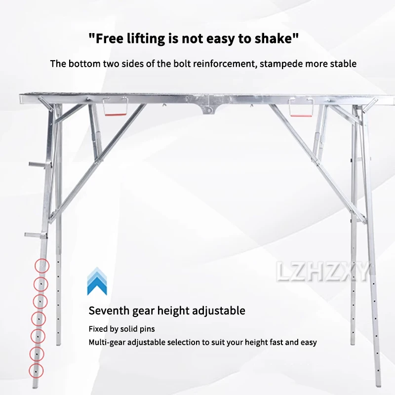 Banc d'échelle de tabouret de cloison sèche en aluminium avec pieds coordonnants pour laver les véhicules, plate-forme de travail pliante, capacité de charge de 150kg