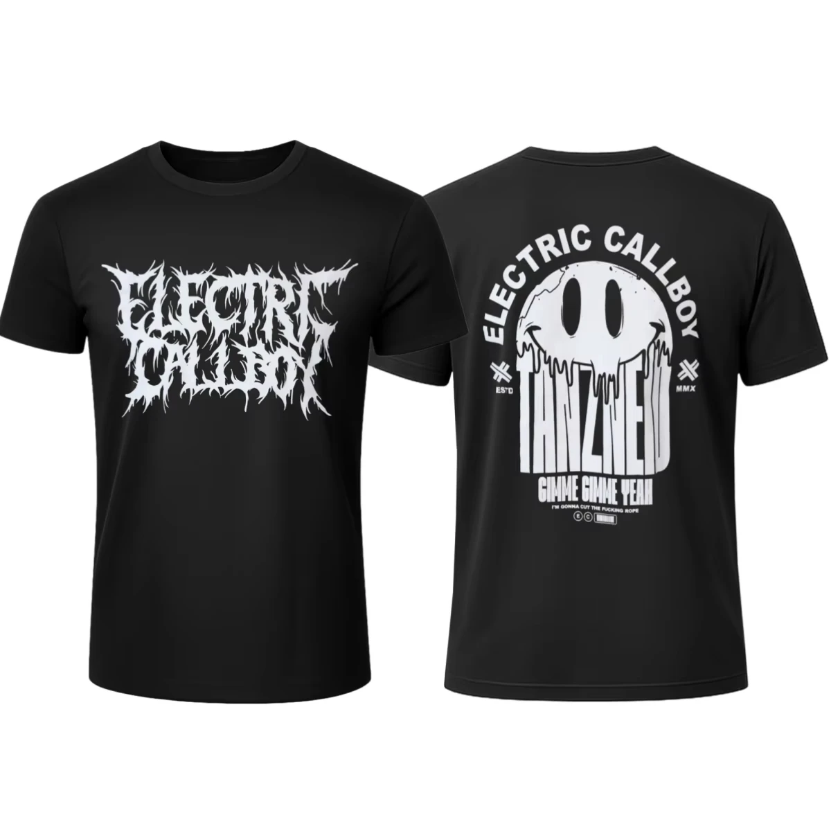 2026 New Electric Callboy TANZNEID Death Core Art Pattern Electronicore Band T-shirt Casual Trend Style Cotto