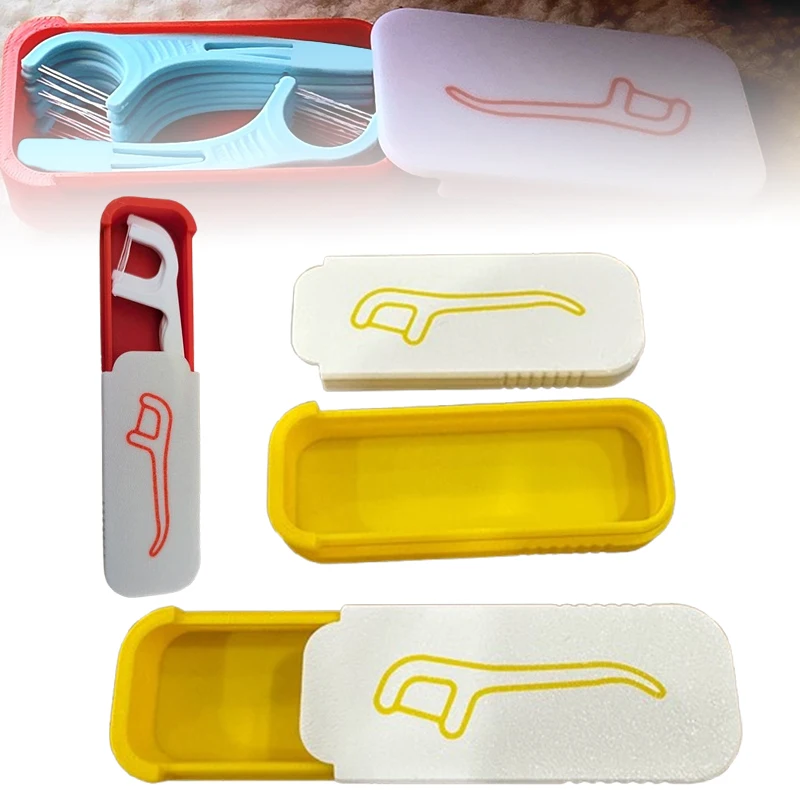 Portable Dental Floss Box Mini Toothpick Floss Organizer Mini Sliding Storage Boxs For Small Items Home Office Travel Organisers