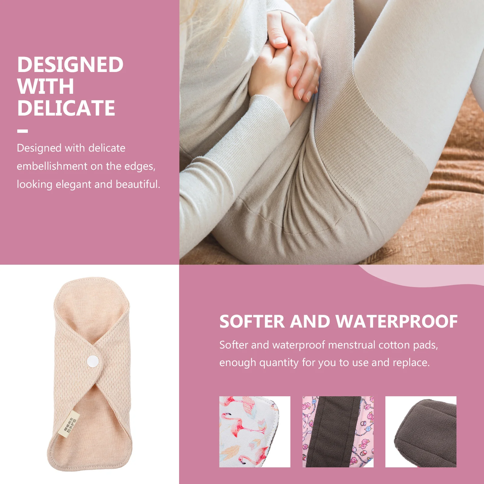 

4Pcs Washable Sanitary Napkins Reusable Cotton Menstrual Pads Women Nursing Pads Leakproof Durable Sanitary Cushions Daily