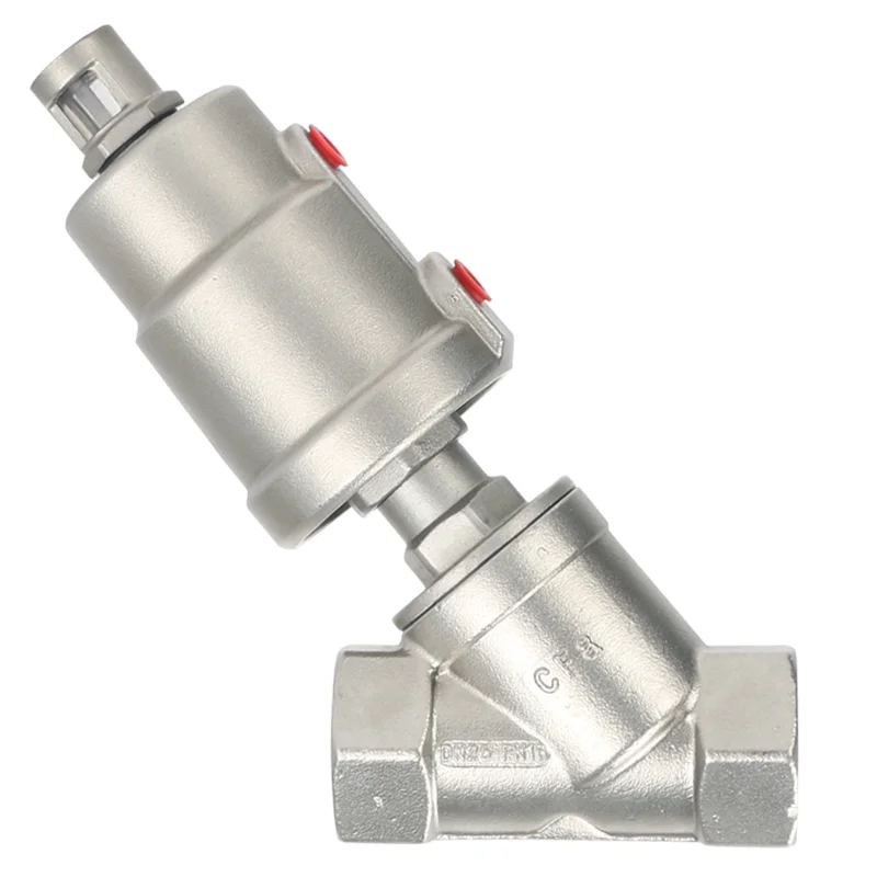 304 stainless steel pneumatic angle seat valve thickened steam pneumatic y-type high temperature resistant threaded internal thr