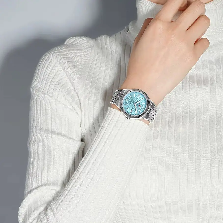 NAVIFORCE Couple Watches Men Women Luxury Stainless Steel Quartz Wristwatch Luminous Date 3ATM Waterproof Lover Watch Set
