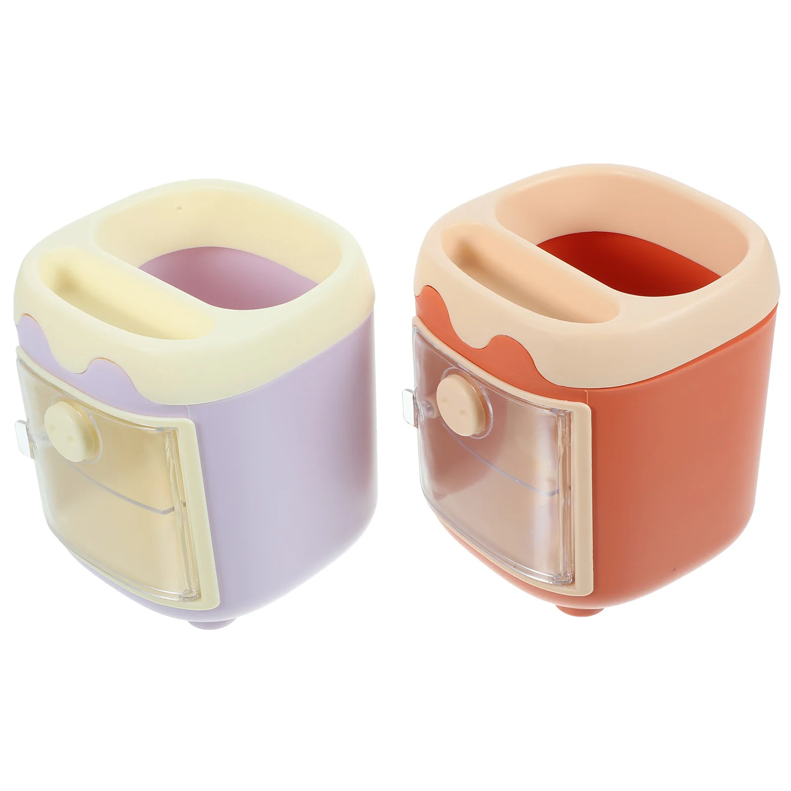 

2pcs Piggy Pen Holder Desk Stationery Storage ganizer Pencil Cup Container Multifunctional Lightweight Portable PP