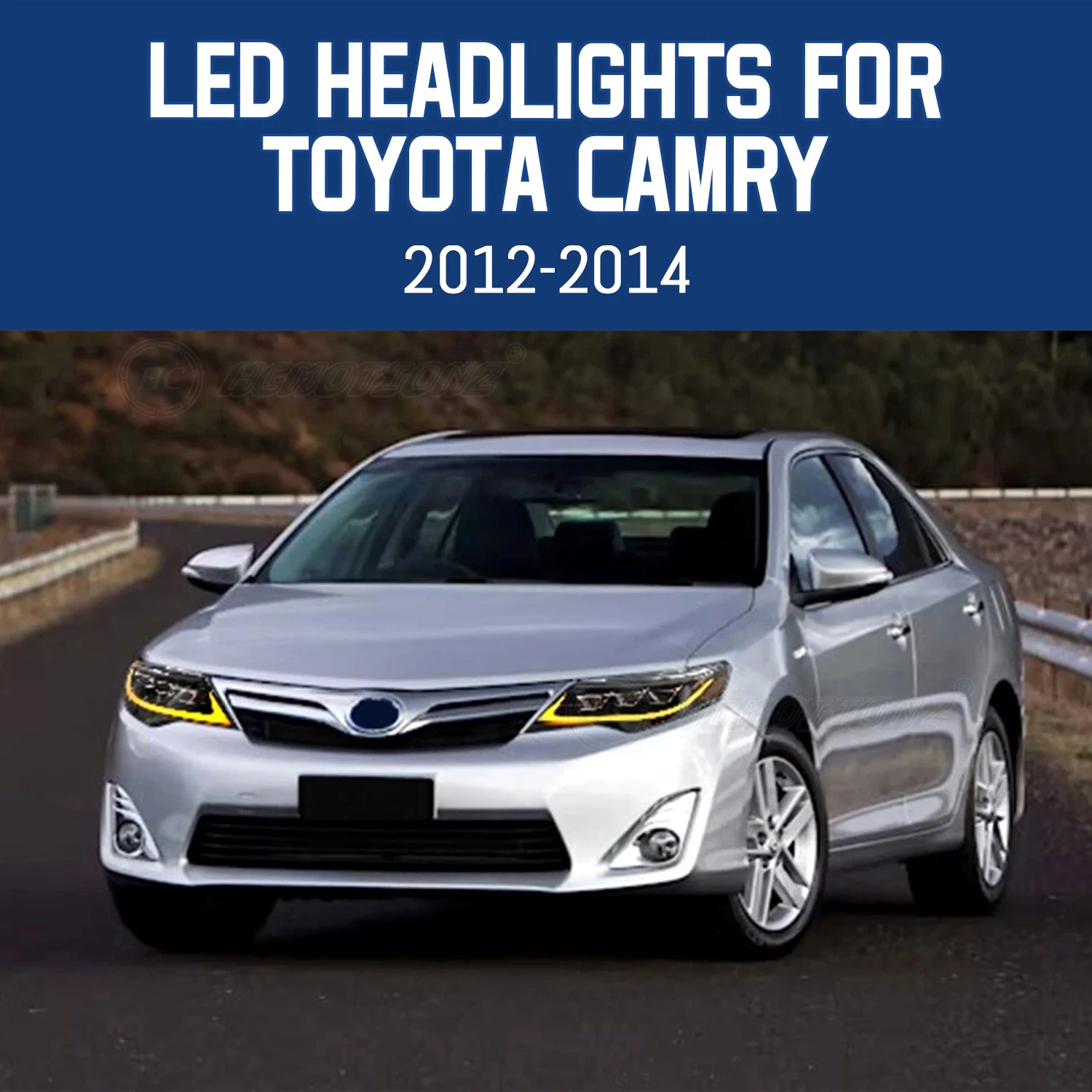 HCMOTIONZ LED Head Lights for Toyota Camry 2012-2014 DRL Start up Animation Daihatsu Altis Front Lamps Assembly