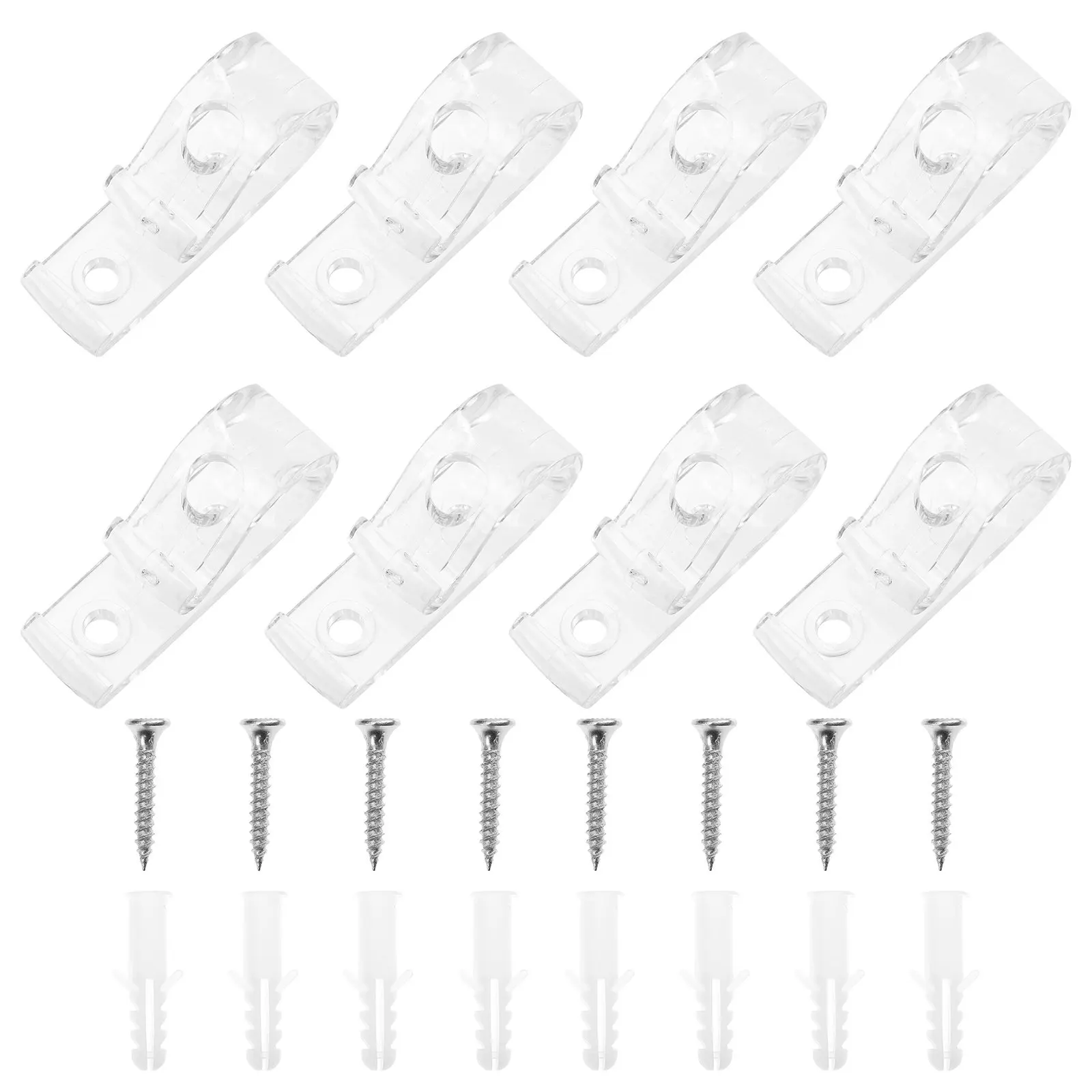 8Pcs Transparent Blinds Hook Set Lightweight Strong Grip Smooth Texture Easy Replacement for Roller Blind Loop Roman Roller Clip