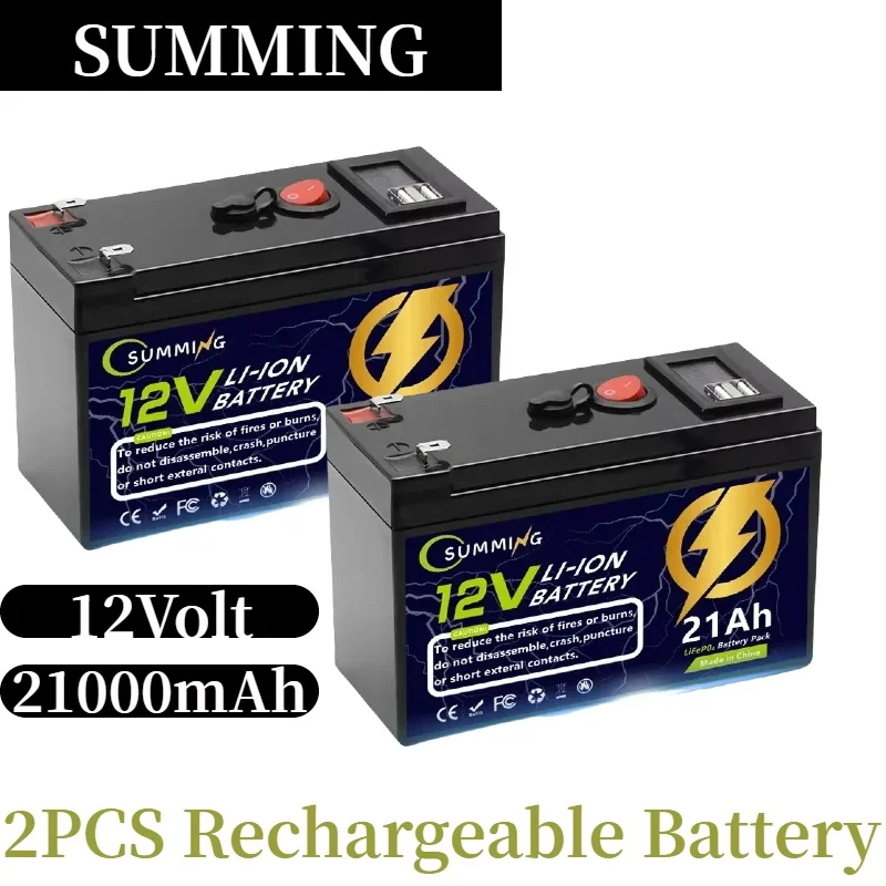 12V 18650 rechargeable lithium-ion battery 12V 21000Ah portable power supply, suitable for vehicle/UPS/solar system operation