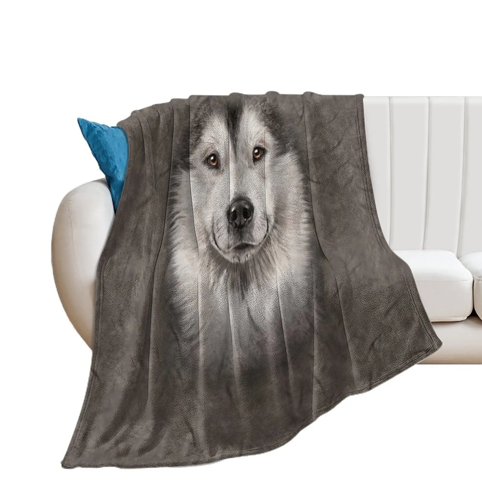 

Mens Womens Alaskan Malamute Face 3d Gift Throw Blanket Blankets For Baby Kid'S Bed Blankets