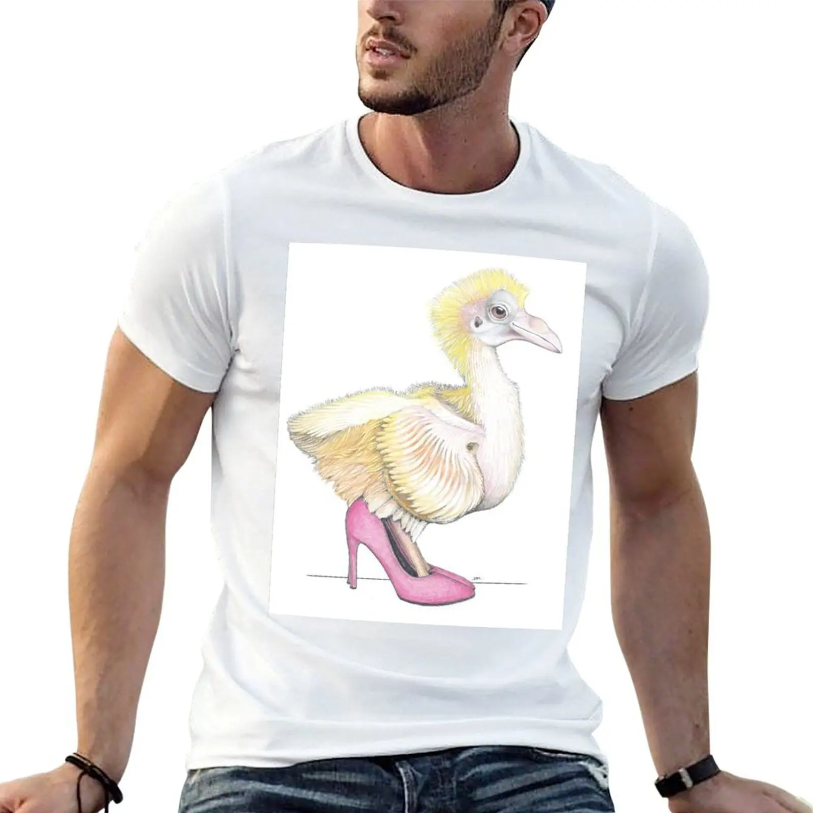 Pigeon Squeaker in High Heels T-Shirt graphics anime mens t shirt