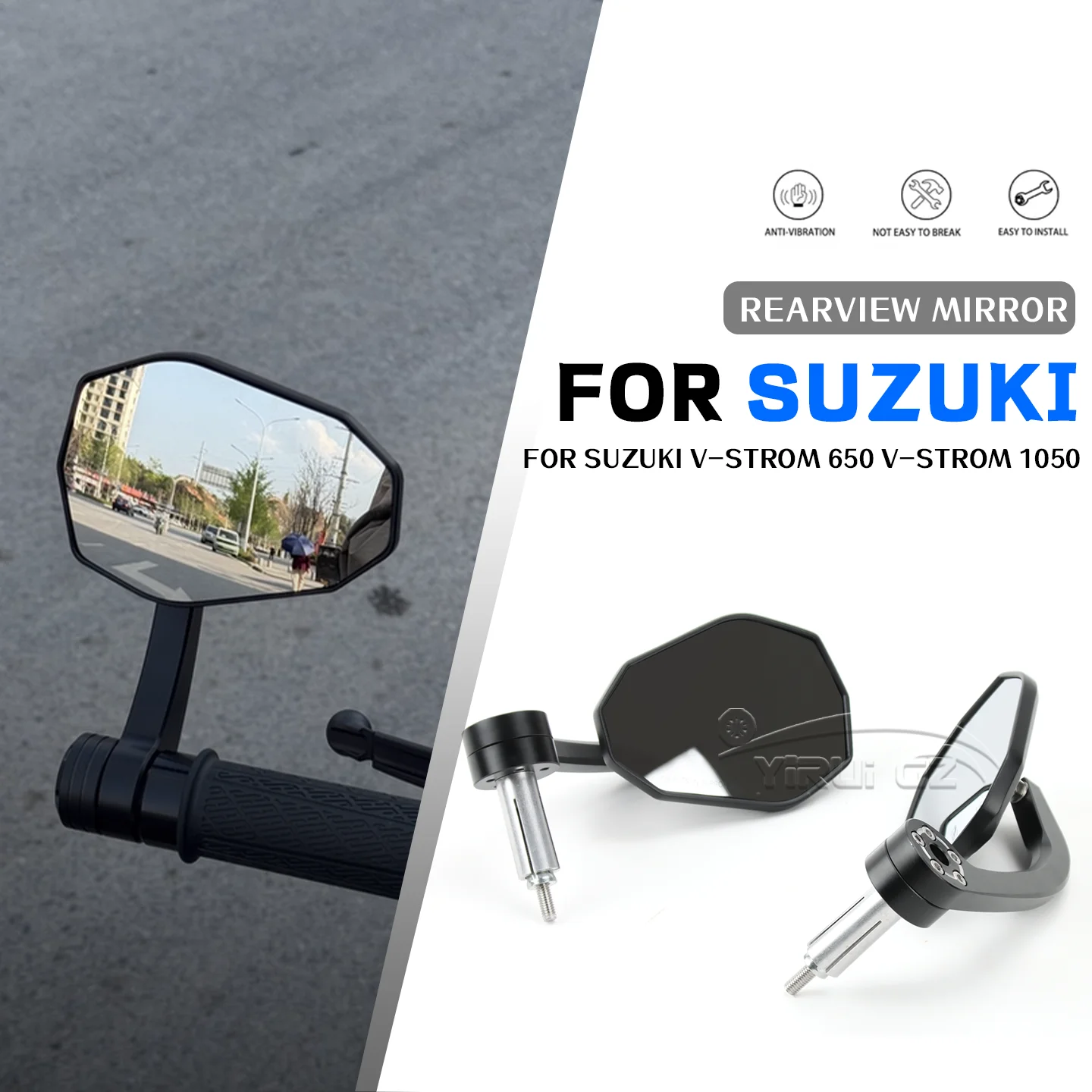 

Зеркало на конце руля мотоцикла, боковые зеркала заднего вида, зеркало заднего вида с широким видением для Suzuki V-Strom 650 V-Strom 1050 650