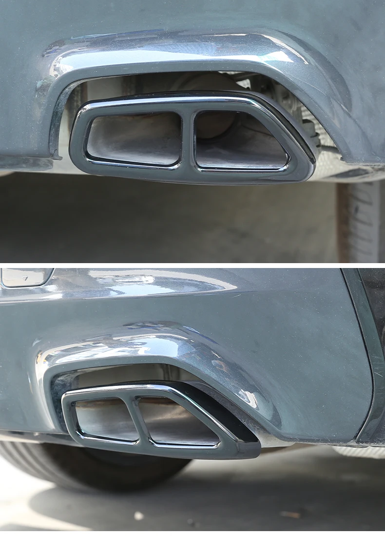 X2 Edelstahl-Endschalldämpfer Auspuffrohr-Abdeckung Zierleiste Passend für BMW 5er 6er GT G30 G38 G32 2018-2023 – Detail 9