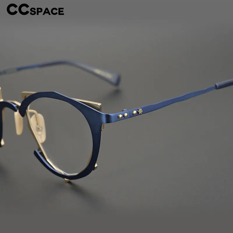 55657 New Pure Titanium Irregular Glasses Frame Fashion Brand Designer Handmade High-Grade Metal Glasses Customized Prescription