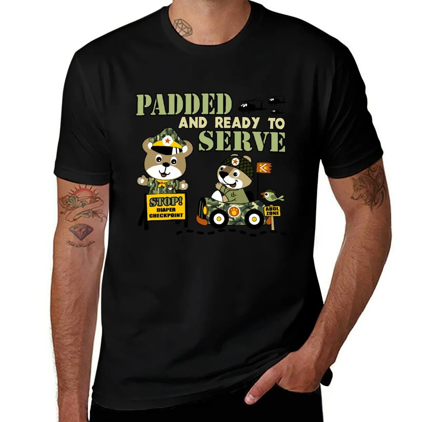 PADDED AND READY TO SERVE ABDL Baby Bear Military T-Shirt Basic Plain Tee for Spring and Summer T-Shirt