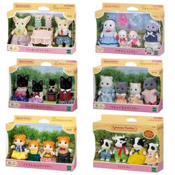 Hot Sylvanian Families Anime Figures Cute Baby Ternurines Figure Kawaii Rabbit Wide Eared Fox Persian Cat Family Girls Toys Doll