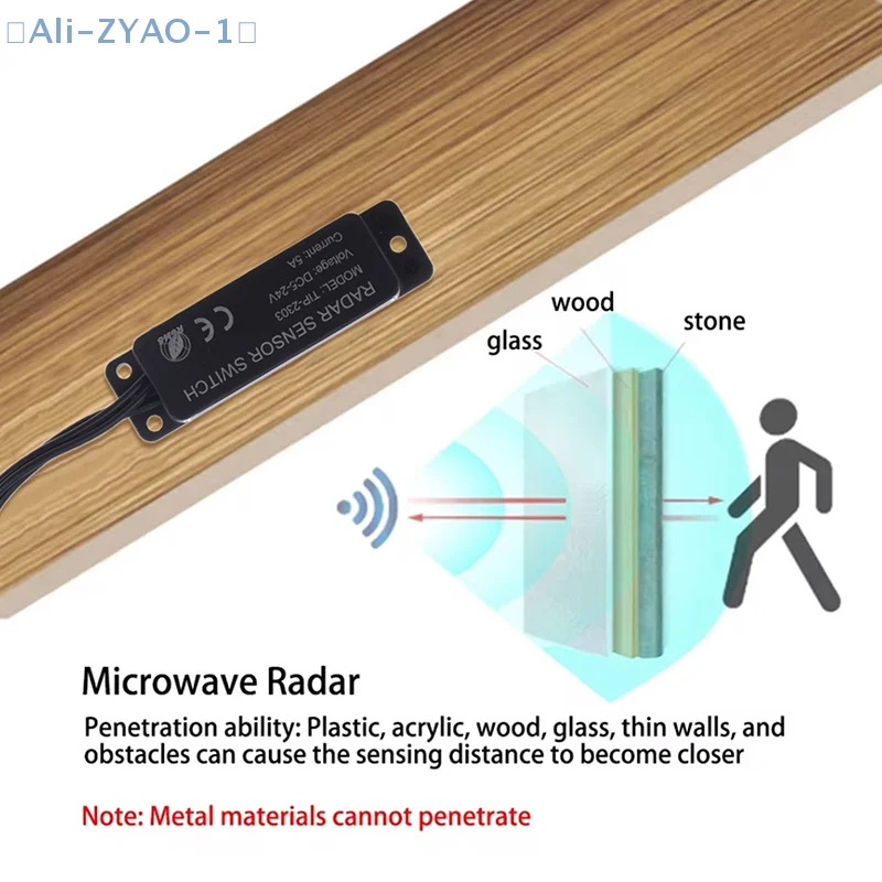 

【ZYAO-1】DC 5-24 В 5,8G микроволновый радарный сенсорный переключатель контроллер индукционный переключатель человеческого тела для ШИМ светодиодный монохромный барный светильник