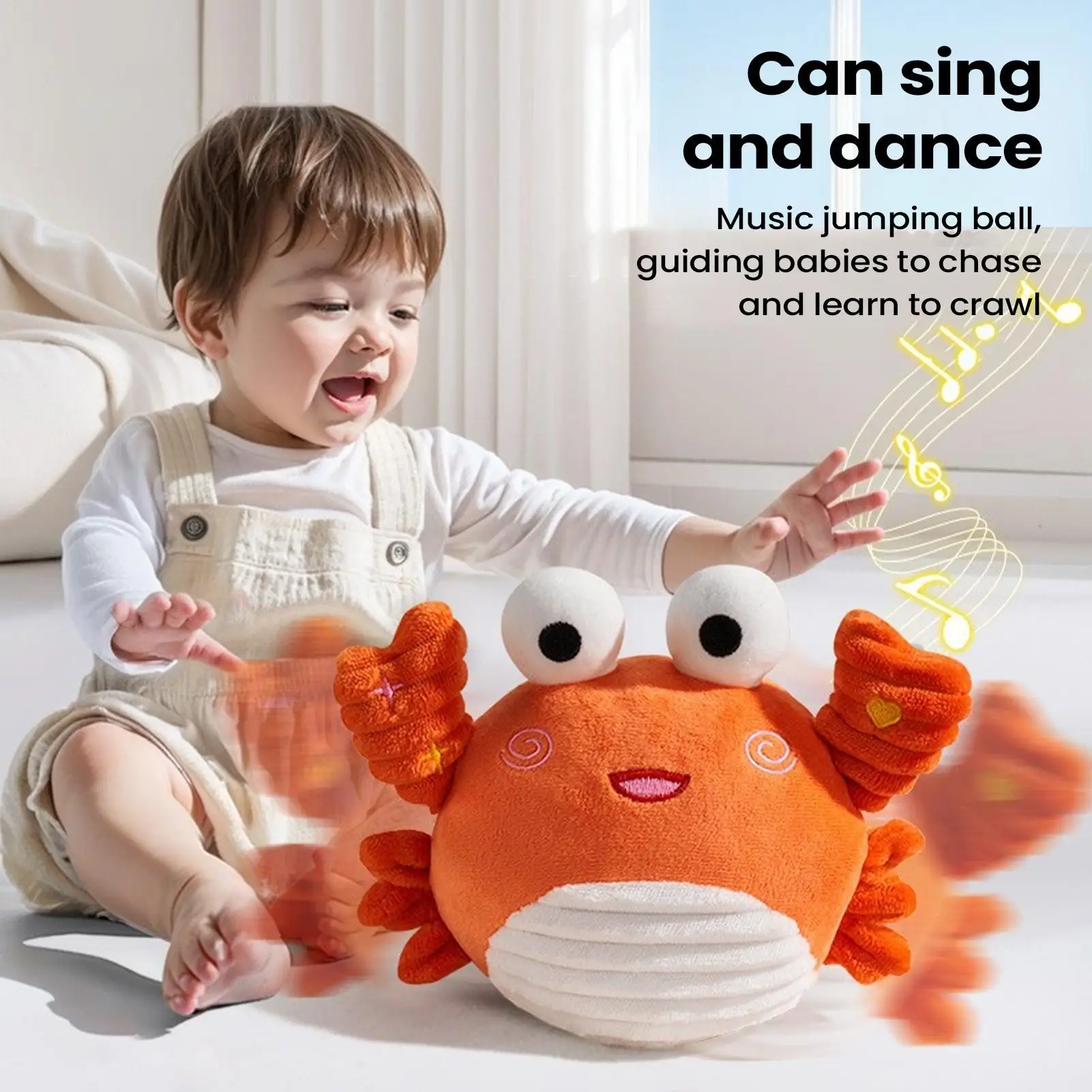لعبة السلطعون الراقصة القابلة لإعادة الشحن، لعبة حسية متحركة أوتوماتيكية للزحف، لعبة تعليمية مضحكة على شكل حيوانات للأطفال الصغار هدية عيد ميلاد
