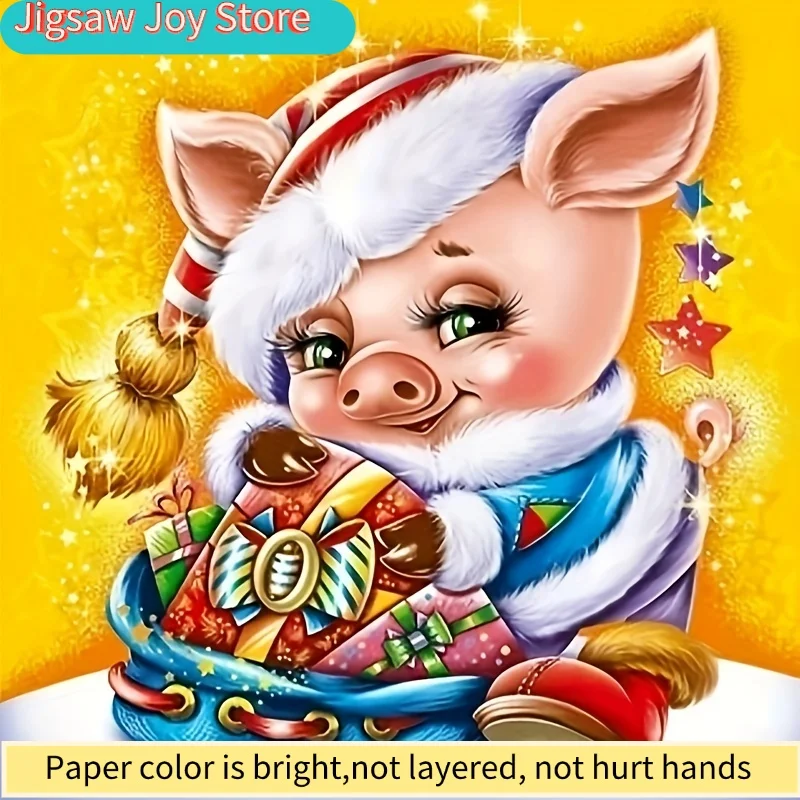 

Алмазная вышивка 5D DIY, 20*20 см, ручная работа, на холсте, с круглыми стразами, «Золотой поросенок», для взрослых, для снятия стресса, M