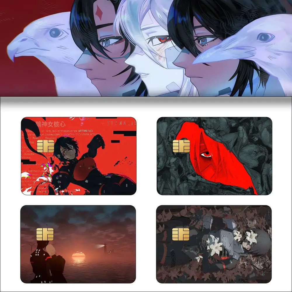 GAME Signalis 1 Set Of 4 Pcs Anime Matte Front Skin Film Sticker Cover For Small Chip Credit Card Debit Card