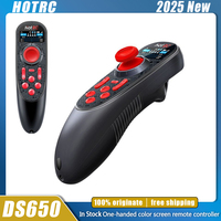 2025 New HOTRC DS650 One-Handed Color Screen 2.4GHz Radio System Remote Controller 6 Channel for Dragnet Boat Lawn Mower Rc Car