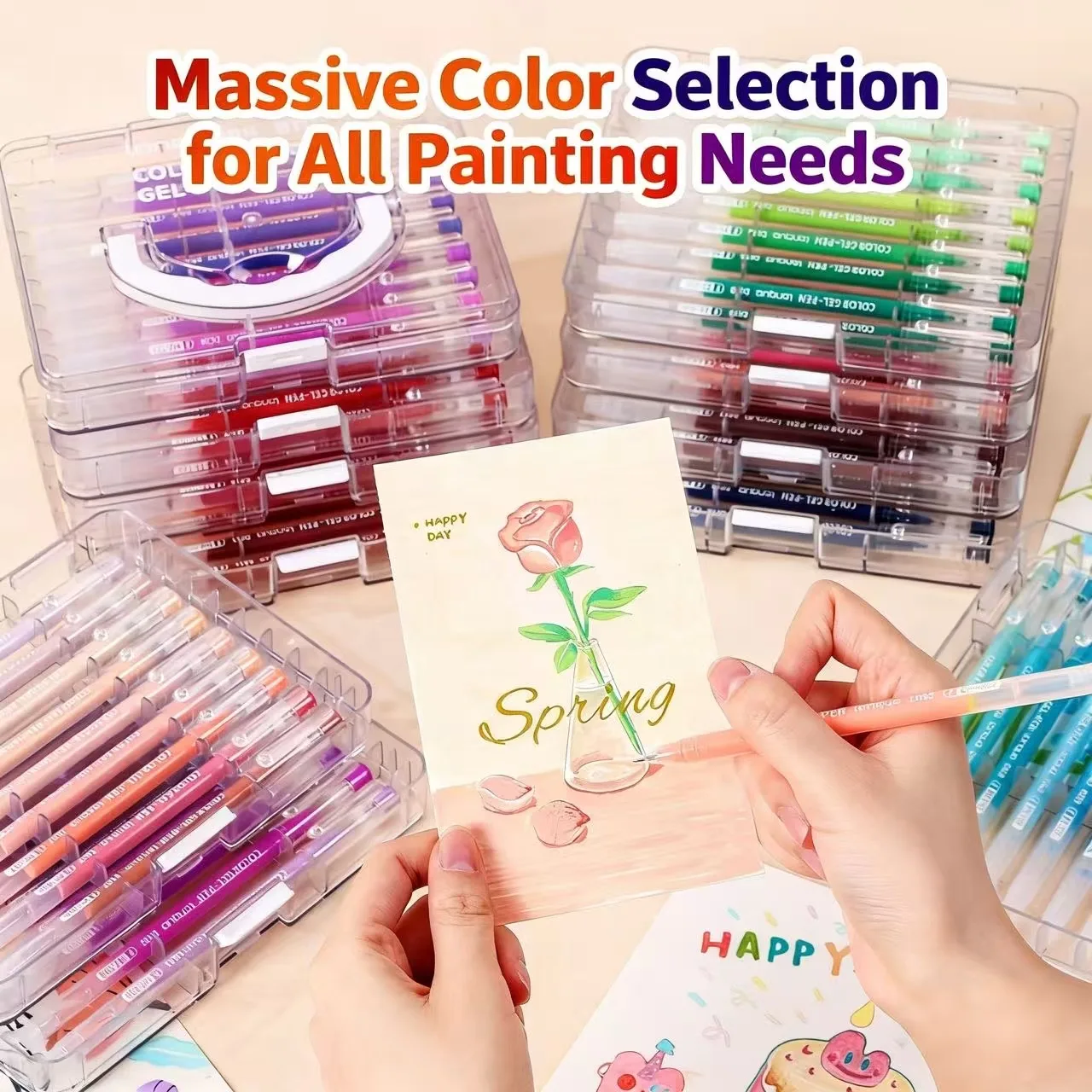 

45/72/99 Colors Gel Pen Large Capacity Quick Drying Needle Tip Colored Gel Pen 0.6mm Fine Pointed Ballpoint Pens Diary Drawing