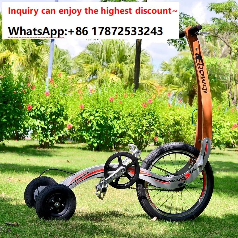New sports, creative personality, standing, fitness, leopard riding, standing, riding, tricycle