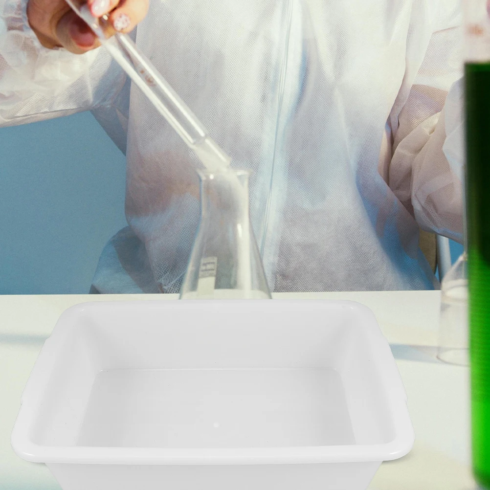 Laboratory Tray 2.5Cm Depth Chemical Experiment Tray Acid Resistant Plastic Square Plate For Lab Storage Organizer