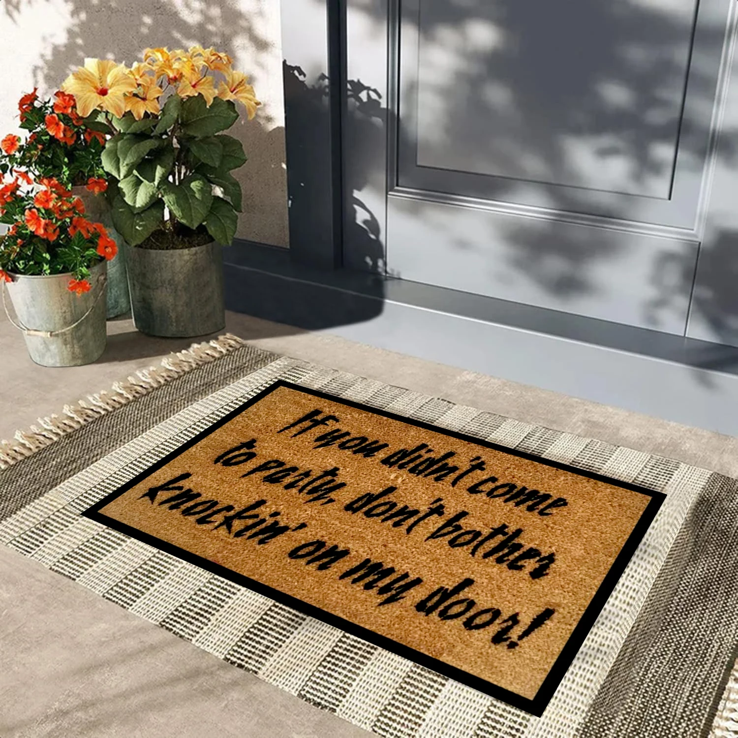 

Funny Doormats If You Didn't Come to Party Welcome Mat for Entrance Way Rubber Back for Front Floor Mat Outdoor Entryway Rug