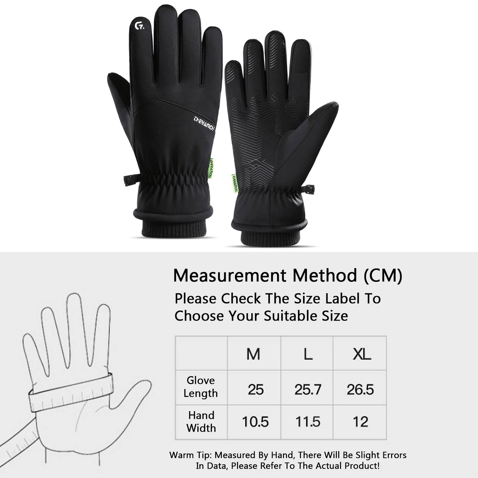 قفازات عمل متوافقة مع شاشة اللمس في الهواء الطلق الشتاء ركوب الدراجات الحرارية يندبروف قفازات غير نافذ للمطر للرجال النساء قفازات الشتاء للرجال #6