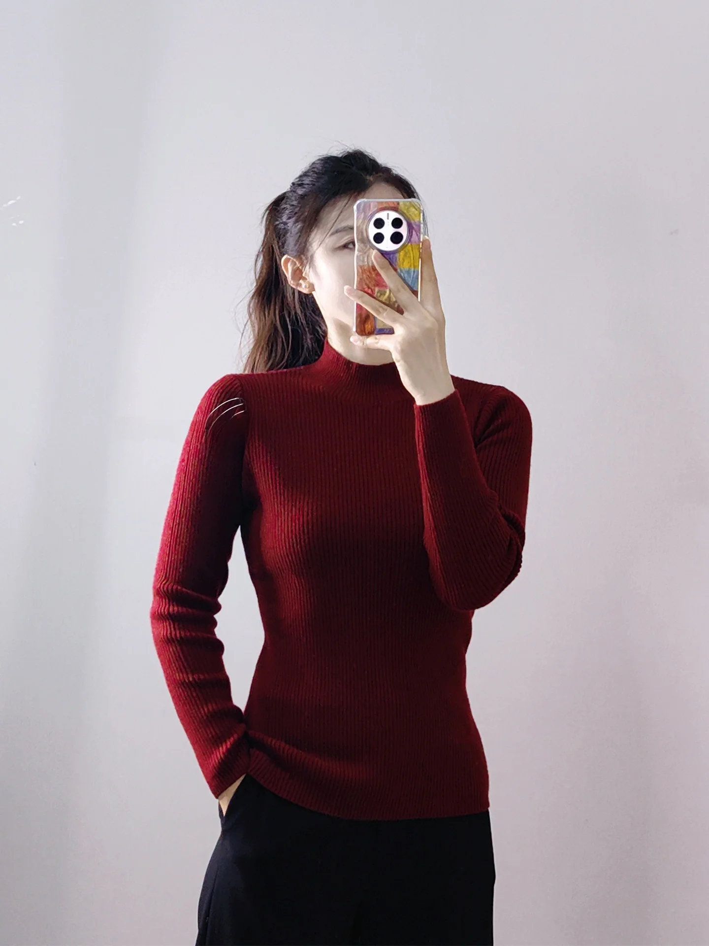 

00% Camere Slim Fit f High Ne Women's Base Layer irt Versatile Simple Design Long Sve Warm Thiened Autumn Winter