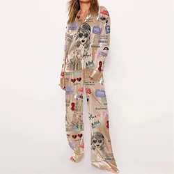 Taylor Pajamas For Women Shirt And Pant 2 Piece Set Matching Sleepwear Women'S Homewear Clothes Gift For Fans Mujer Pyjama