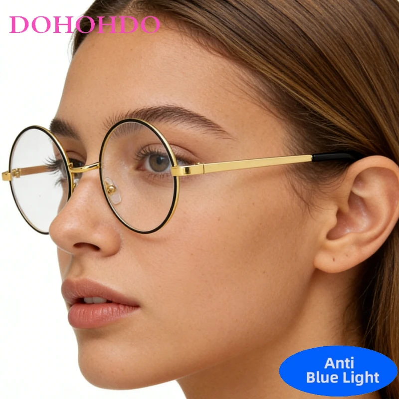 

Metal Round Frame Glasses Blue Light Blocking Women Men Trend Brand Designers Optical Spectacle Computer Eye Protection Eyeglass