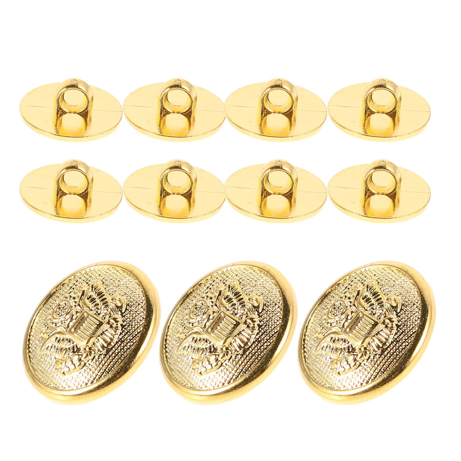

11Pcs Metal Eagle Badge Buttons Gold Finish Elegant Men Suit Sport Coat Uniform Replacement Vintage Sewing Jacket Buttons