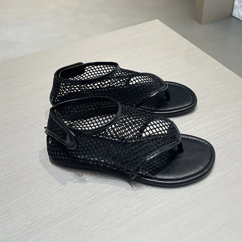 

XMWRLW 2026 Summer Women's Sandals Breathable Mesh Female Flat Sandals Summer Shoes Fashion Beach Shoes Rubber Sole Sandal