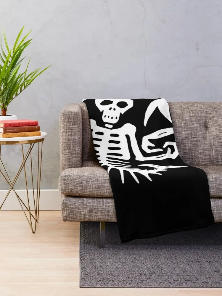 Our Flag Means Death [OFMD] s2 Skeleton Mermaids Logo Throw Blanket Nap Blankets For Baby Designers Heavy Blankets