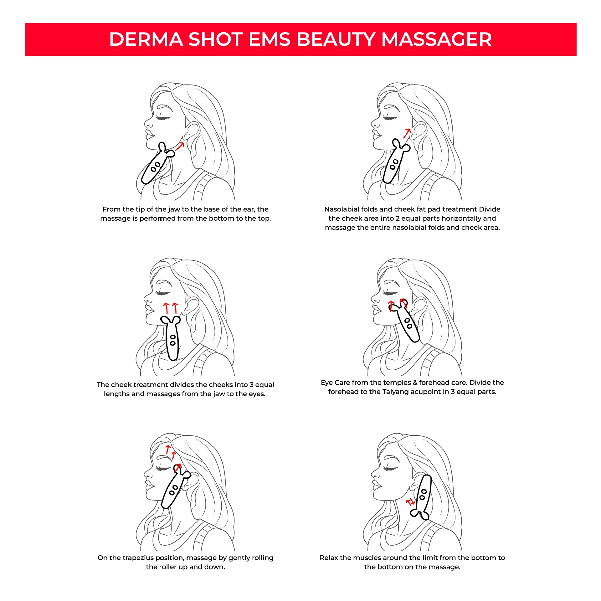 Dispositivo de beleza do massageador de levantamento de endurecimento facial para aperto da pele do rosto