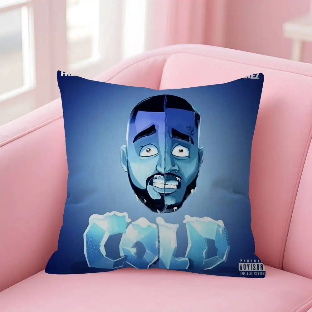Rap F-French M-Montana Mac Cheese 5 Double-sided Printed pillow cover Short plush Suitable living room sofa throw cushion cover
