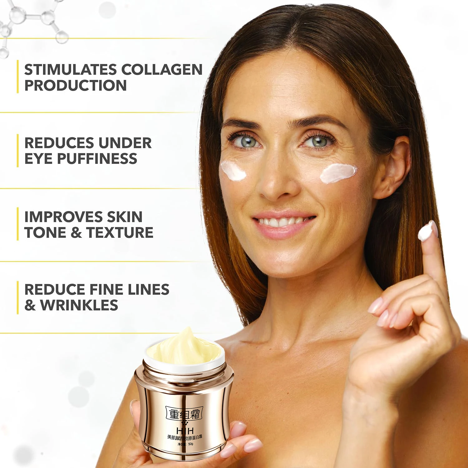 كريم وجه الكولاجين، كريم تنعيم وشد الرفع، كريم ترطيب وإضاءة، يقلل من التجاعيد والخطوط الدقيقة