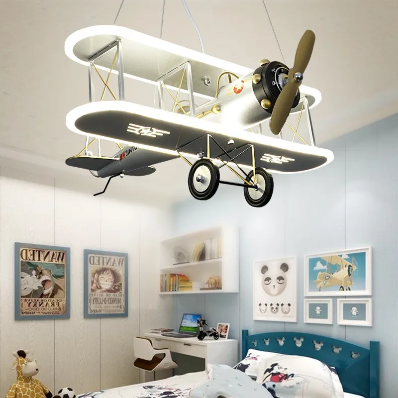 Creative Children Bedroom Decoration Pendant Lights LED Plane Shape Chandelier Lighting Interior Hanging Ceiling Lamps For Room