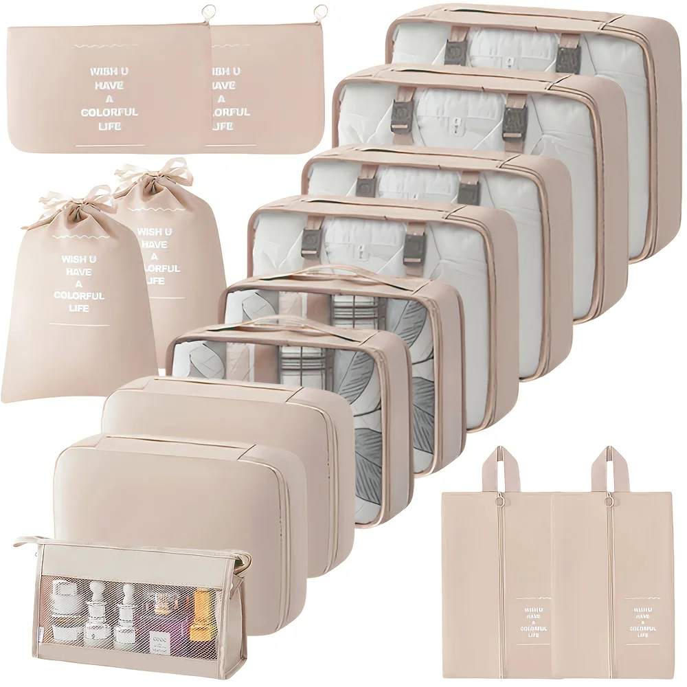8-Piece Travel Storage Bag Set, an Excellent Luggage Organizer, Includes Shoe Bags, Toiletry Bags, and Clothing Bags, Essential Travel Storage Accessories
