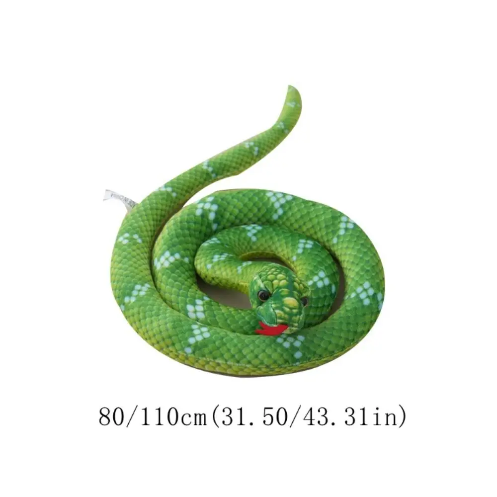 Brown/Green/Red Simulation Snake Plush Toy Funny Cute Snake Stuffed Toys 80/110cm Creative Animal Plush Doll Halloween