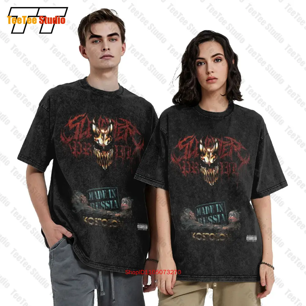 Deathcore hecho en Rusia Kostolom Slaughter To Prevail Vintage camiseta de gran tamaño 8Q4N