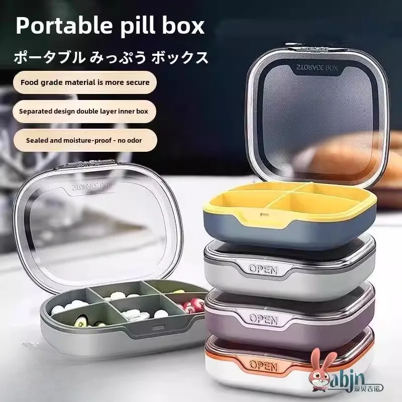 

Portable Dosage Pill Organizer Sealed Moisture Proof Daily Three Meals Drug Box Compact Travel Size Medicine Container