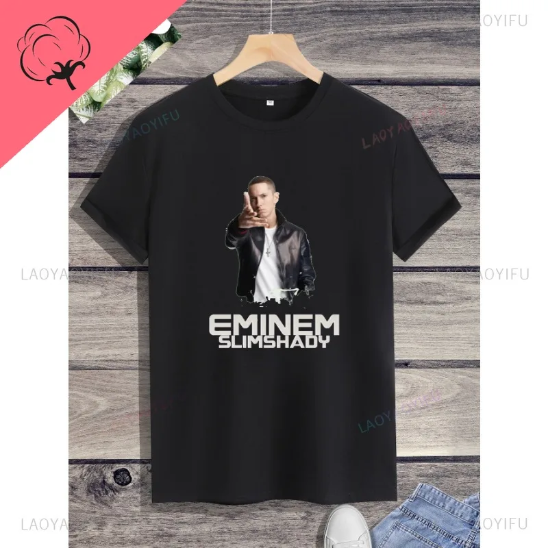 Harajuku Casual Classic The Eminem Show Koszulka z nadrukiem Bawełniany top Męska koszulka z krótkim rękawem O-neck Streetwear Trendy