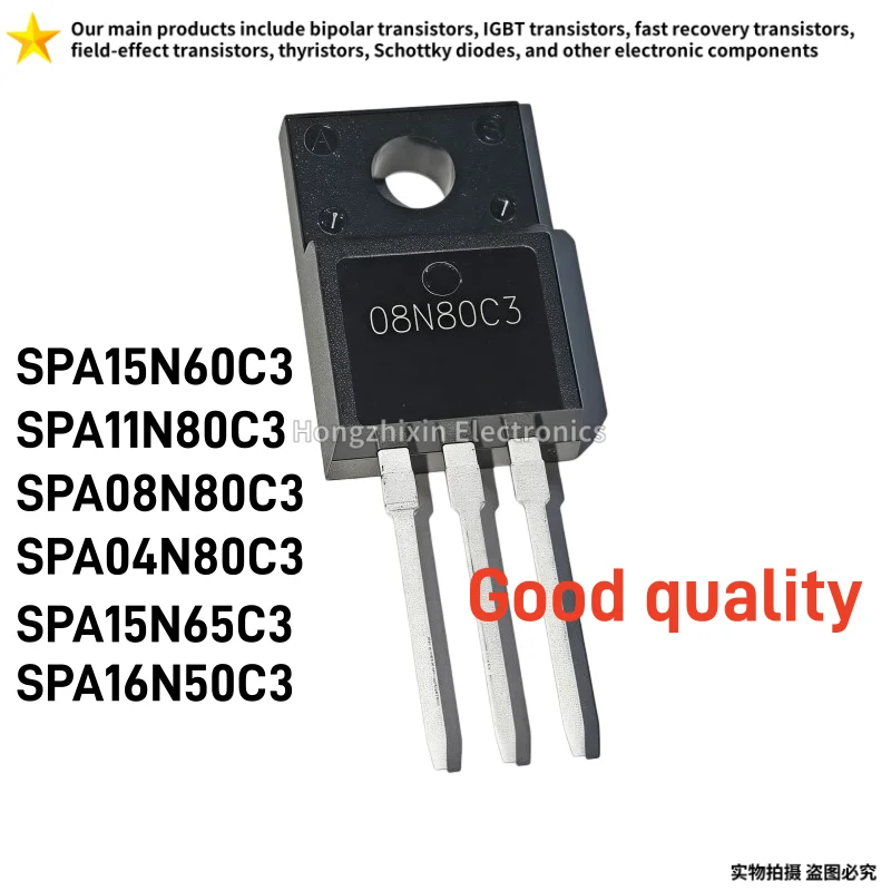 10PCS SPA15N60C3 SPA11N80C3 SPA08N80C3 SPA04N80C3 SPA15N65C3 SPA16N50C3 TO-220F 15N60C3 11N80C3 08N80C3 04N80C3 15N65C3 16N50C3