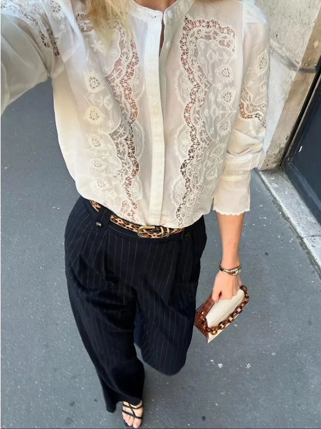 

Ele кружево с полой вышивкой Bubble Sve irt HEIDD SE2025 осень зима 2 цвета дышащий длинный све женский irt