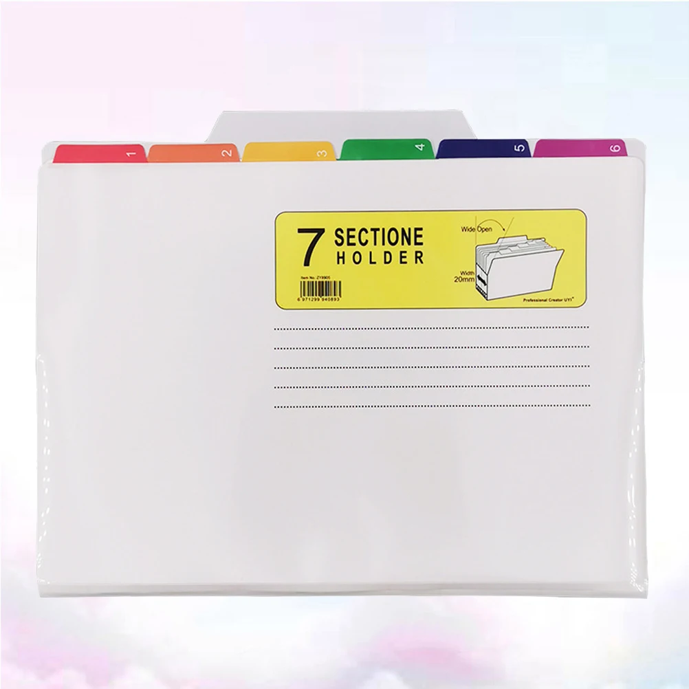 

Waterproof File Bag 7 Section PP Folder Document Organizer Paper File Report Storage Office Home Student Teacher Desktop