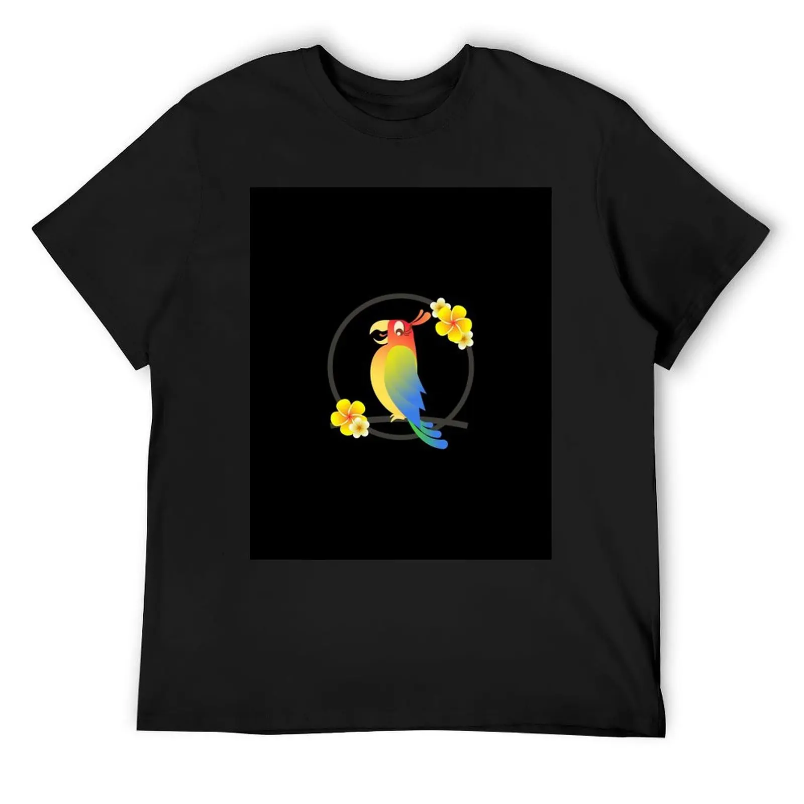 

Tiki Birds - Rainbow on Tan T-Shirt shirts graphic tees cute clothes t shirt men 100℅ cotton