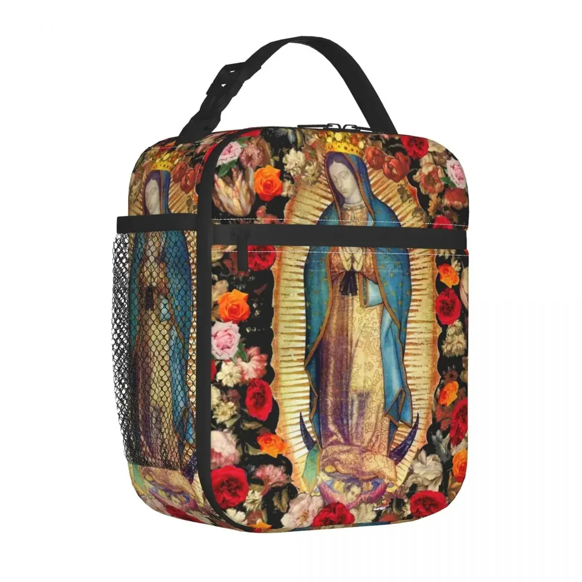 Our Lady Of Guadalupe Mexican Virgin Mary Insulated Lunch Bags Christian Thermal Bag Tote Lunch Box College Food Handbags