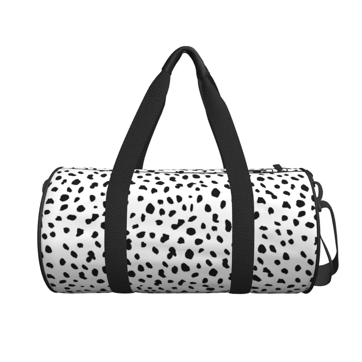 Dalmatian Dog Print Gym Bag Black and White Training Sports Bags Men's Design with Shoes Funny Fitness Bag Oxford Handbags