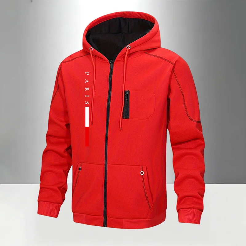 Herbst-Winter Herren-Hoodies Mantel Bedruckte Lässige Reißverschluss-Sweatshirts Outdoor-Sport Jogging-Jacke Kleidung Mode Streetwear – Detail 3